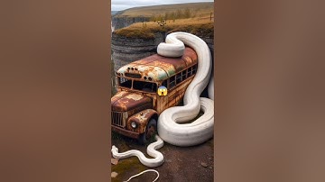Rare discovery of python circling a bus in the Amazon forest #python #jungle #rare #bus #truck