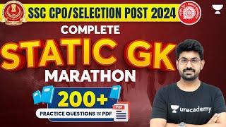 Static GK Marathon | 200+ Paper Based Questions | SSC CPO & Selection Post 2024 | Deepak Sharma