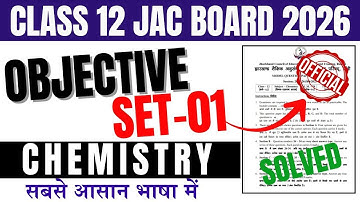 JAC chemistry Model 2026 objective soln \ jac board 12th chemistry model paper 1 soln