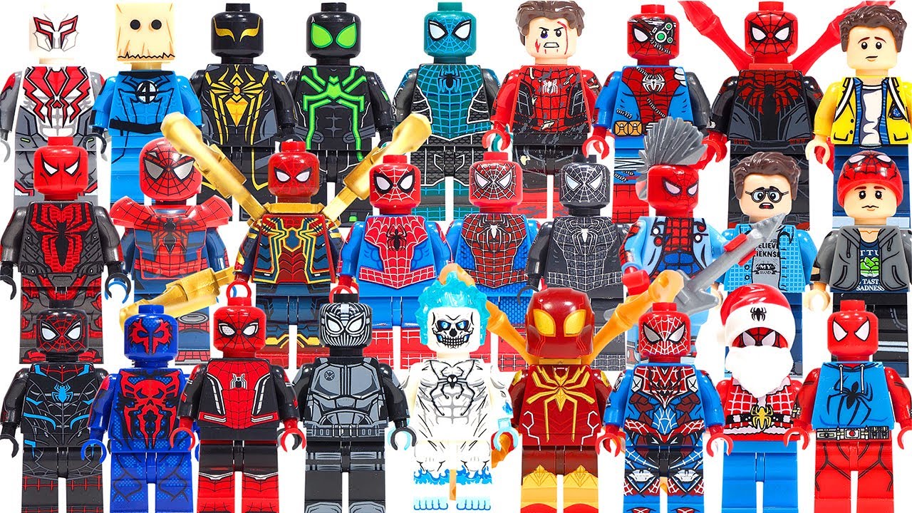 Download All Spider-Man Suits Marvel's Spider-Man Avengers Endgame Peter Parker Unofficial Lego Minifigures