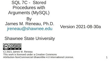 SQL7C - Stored Procedures with Arguments