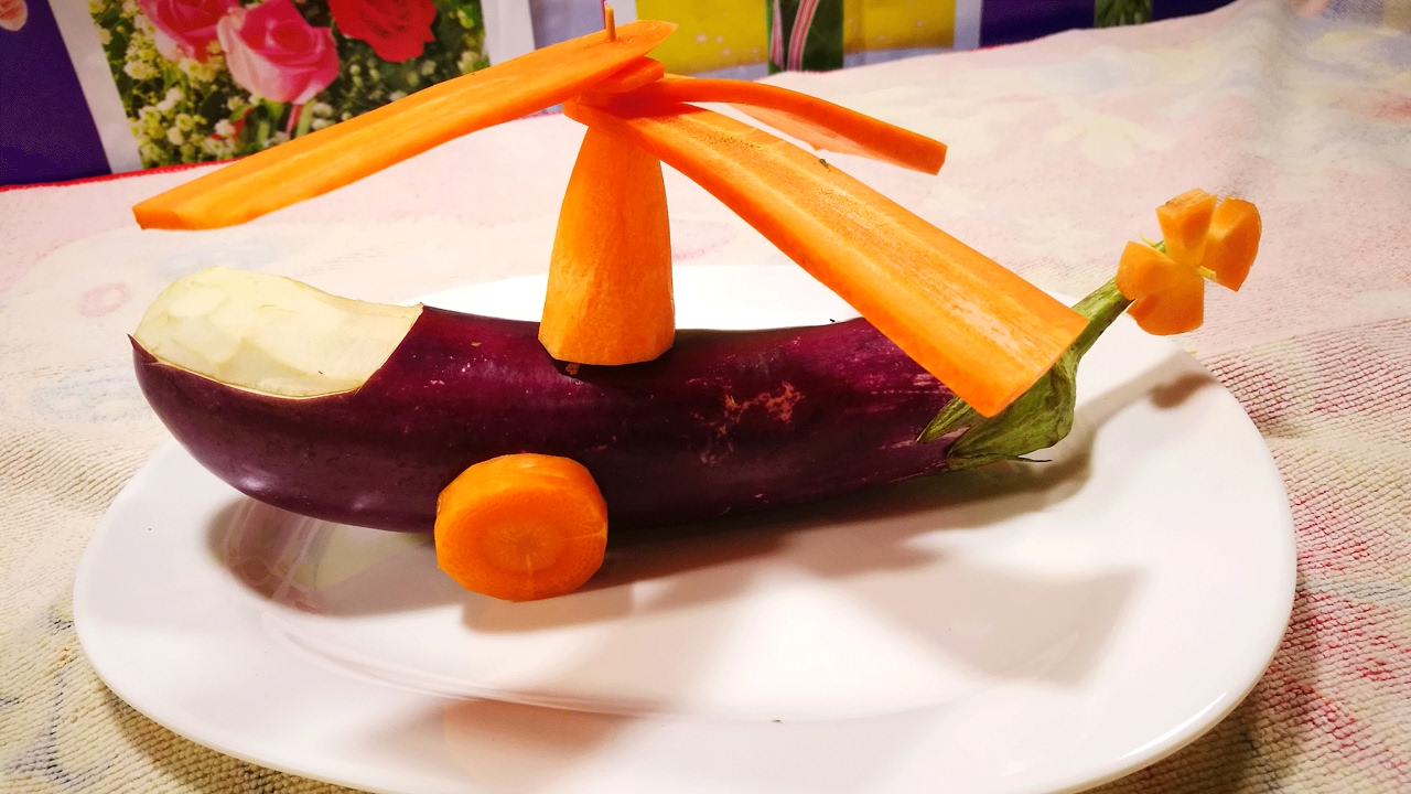 Eggplant carrot Design Airplane Vegetable Art In to Racing car YouTube