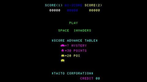 Space Invaders CV Version MAME Gameplay video Snapshot -Rom name sicv-
