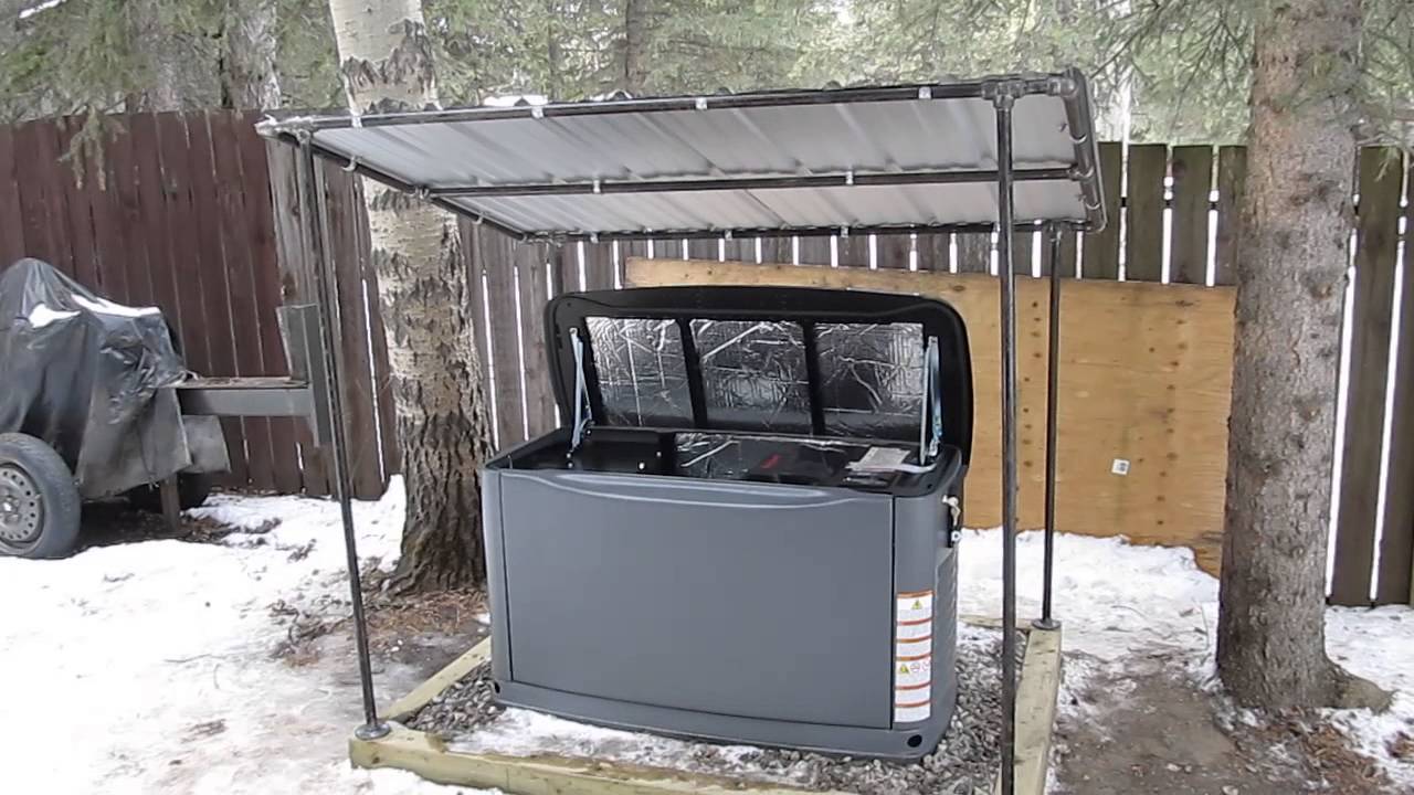 shed roof for my 17 kw honeywell generator. - youtube