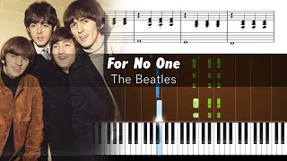 The Beatles - For No One - ACCURATE Piano Tutorial + SHEETS