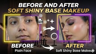 Achieve a simple shiny glam smooth makeup base 👉👌