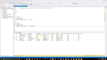 SQL Server Tutorials 7. How to Use the LIKE Operator with WildCards
