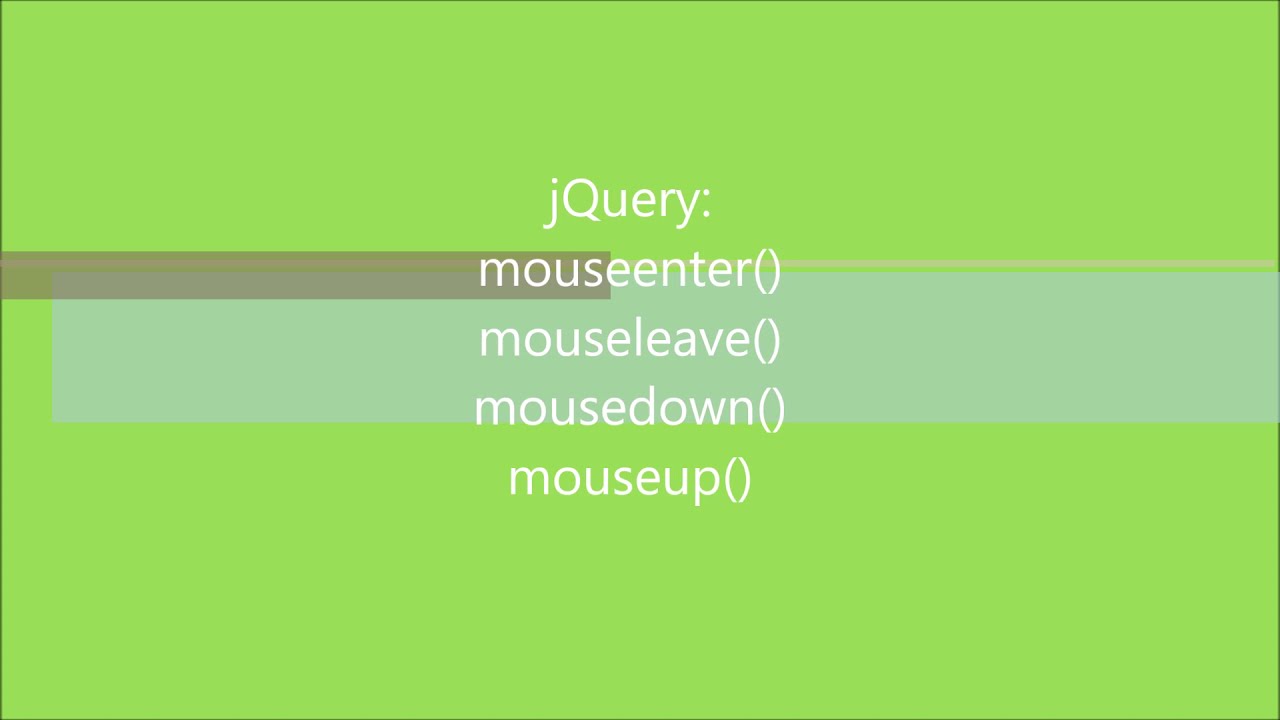 Jquery-C2010G: Bài 12. Mouseenter(), Mouseleave(), Mousedown(), Mouseup()