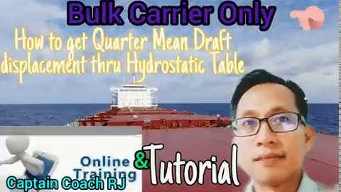 Final Quarter Mean Displacement thru Hydrostatic Table