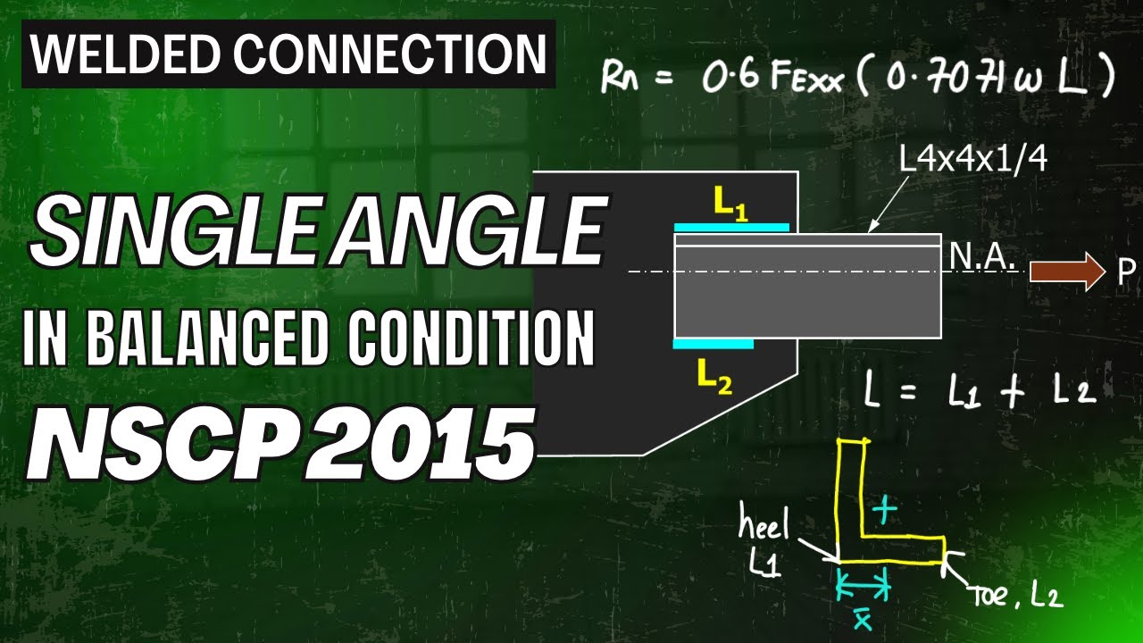 Steel Design ǀ NSCP 2015 ǀ Welded Connection Part 4: Single Angle in Balanced Condition