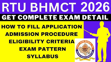 RTU BHMCT 2026 Notification (Out), Application, Dates, Eligibility, Syllabus, Pattern, Admit Card