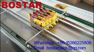 Automatic packaging line for noodle cakes bag noodle 5 in one horizontal multipack machine