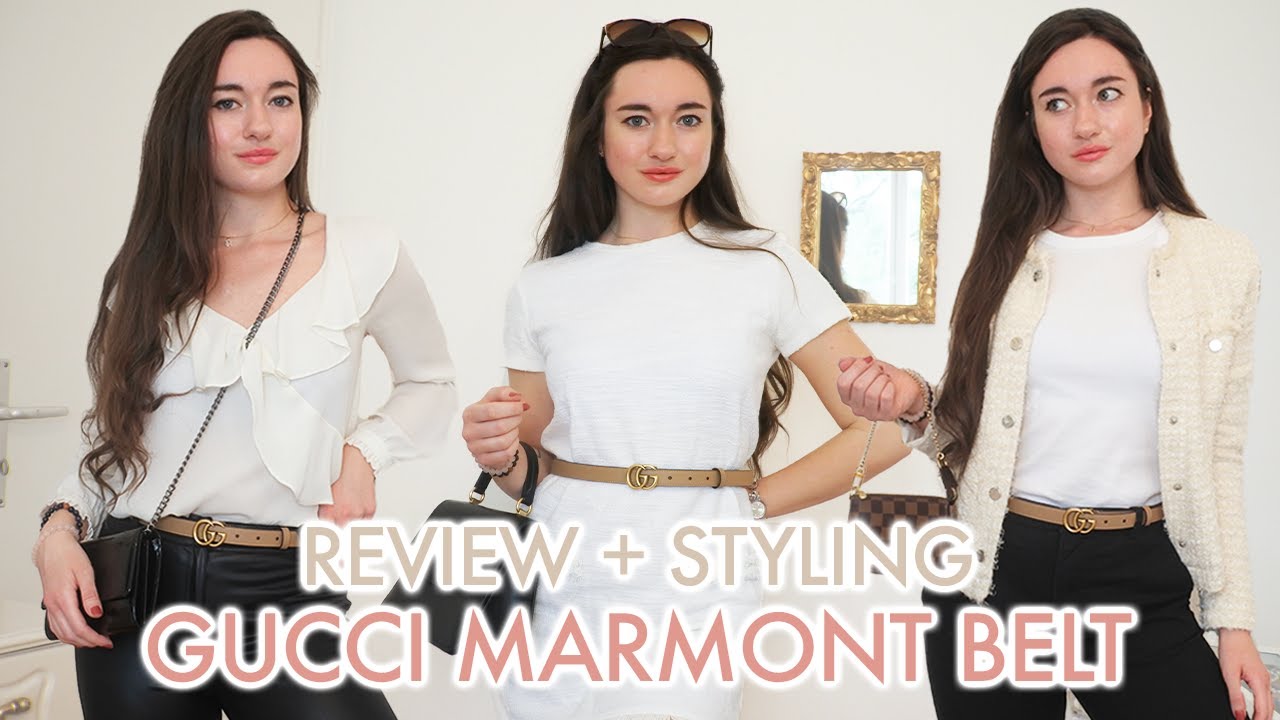 Gucci Belt Review & Styling + Lookbook / GG Marmont belt 