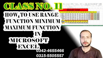 How to use Range Functions   Min and Max Function in Excel in Urdu Class No 11 | Excel powerfull