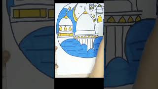 Drawing Masjid in a Moon #drawing #ytshort #art #viral