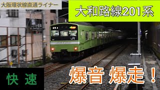 【国鉄車両の本気】大和路線201系快速 JR難波行き爆速通過