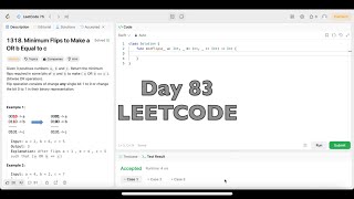 Famous DAY 83: LeetCode Problem 1318.  Minimum Flips to Make A or B Equal to C - Swift Net Worth