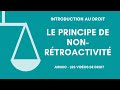 La nonrtroactivit des lois 1  le principe