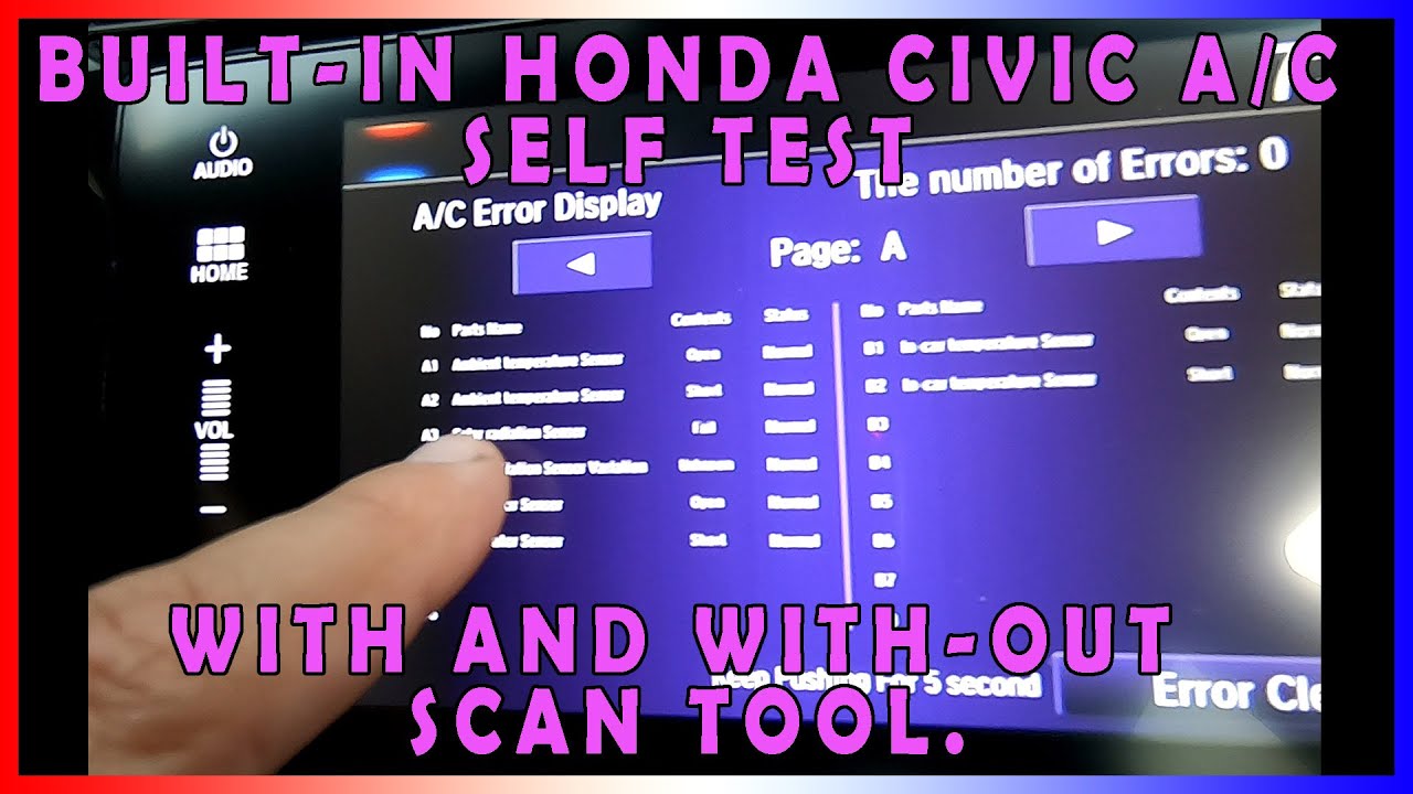 Honda's Built in Air Conditioning Diagnostic Self Test on a Civic