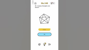 How to pass level 146 in brain out. How many triangle are there.