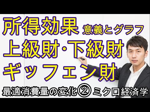 所得効果・上級財・下級財・ギッフェン財　の意義とグラフ[消費量の変化その２] 【ミクロ1章2節】