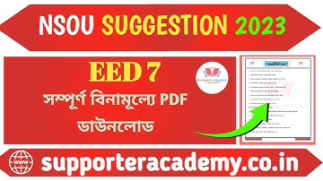 NSOU EED 7 SUGGESTION 2023 FREE PDF Download