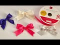 【両面サテンリボン】可愛いリボンの作り方／[Double-sided satin ribbon] How to make a cute ribbon bow