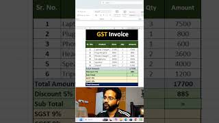 Excel Me GST Invoice Kaise Banaye? 💰 | GST Calculation #Shorts