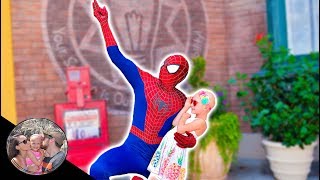SHE FREAKED OUT WHEN SHE SAW SPIDERMAN!! | DISNEYLAND VLOG #119