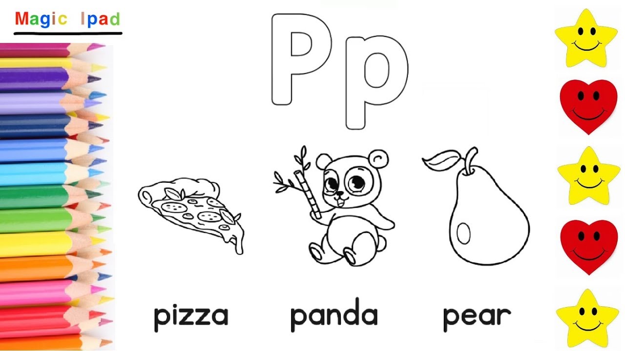 Como Dibujar LETRA P | APRENDER INGLES PARA NIÑOS 💓⭐ How to Draw LETTER