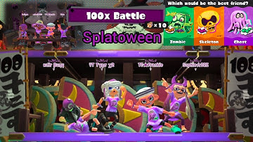 100x Battle in Splatoween Zombie vs Skeleton vs Chost in Splatoon 3