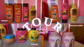 TOUR pelos meus produtos de cabelo 🧖🏻‍♀️✨🛍️ shampoo, cremes, tônico e +