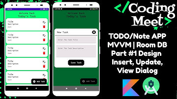 TODO/Note App - 1 | MVVM | Room DB | Design Insert, Update and View Dialog | Android Studio Kotlin