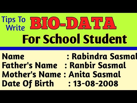 Bio-Data Writing Sample