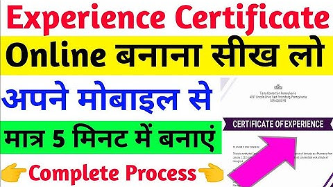 ☑️ Experience Certificate Kaise Banaye || Experience Certificate Format ☺️|| Offline Form