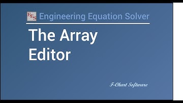 The Array Editor