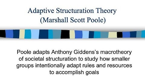 Adaptive Structuration (Marshall Scott Poole)