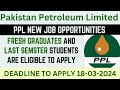 Pakistan petroleum limited ppl  jobs 2024 job traning program 2024 ppl  how to apply for ppl job