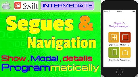IOS, Swift, Tutorial - Part 4 - Segues & Navigation programmatically (Show, Modal, Details, PopOver)