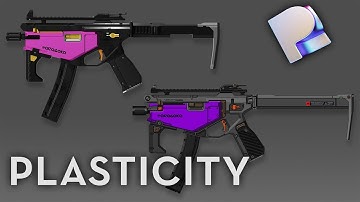 Sci-Fi SMG Modeling in Plasticity – Hard Surface CAD Timelapse
