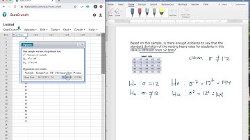 Testing Claims about the Standard Deviation in StatCrunch