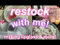 Restock my lip gloss business with me  making lipgloss  lipgloss filling machine  scrubs