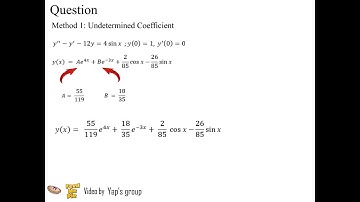 Assignment Differential Equations: Undetermined Coefficients and Laplace Transform