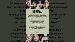Normal - BTS Song Lyrics #bts #normal #lyrics #arirang #song #shorts
