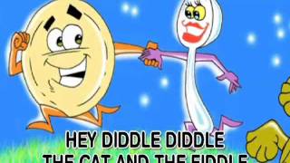 Video thumbnail of "Hey Diddle Diddle - Nursery Rhyme - With Text"