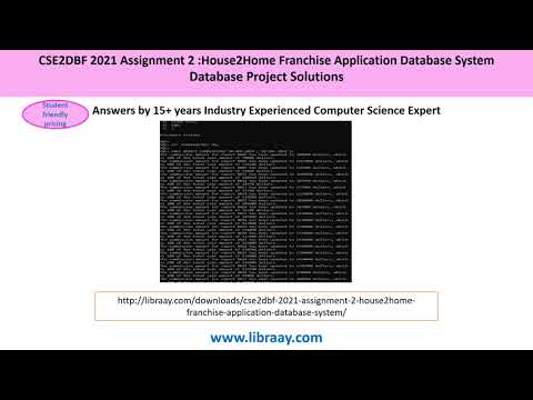 CSE2DBF 2021 Assignment 2 :House2Home Franchise Application Database System