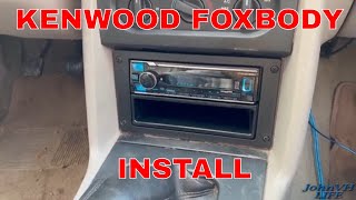 KENWOOD KMM-BT332U Car Stereo FOXBODY Mustang Installation Video Review with Adapter