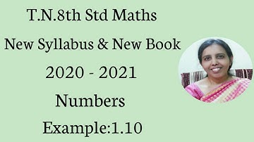 T.N.8th Std Maths  Example - 1.10 | Numbers | Chapter - 1.