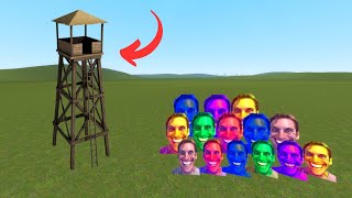 Jerma Family Nextbots vs Towers - Garry's Mod