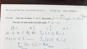 Xử lý nhanh bài toán CỰC TRỊ mô đun số phức.